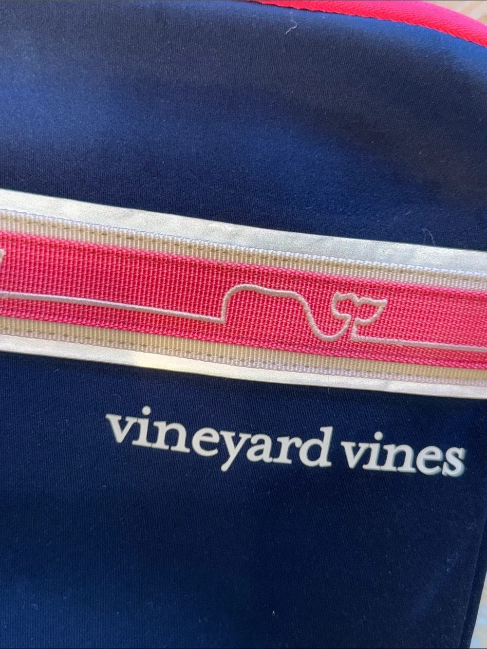 🐳💕Vineyard Vines Navy Laptop Sleeve with Pink Trim